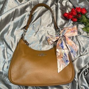 🌹Coach Pebbled Leather Shoulder Bag in Saddle Brown